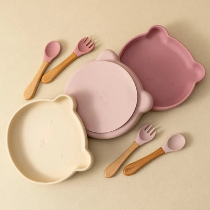 Silicone Suction Baby Feeding Set